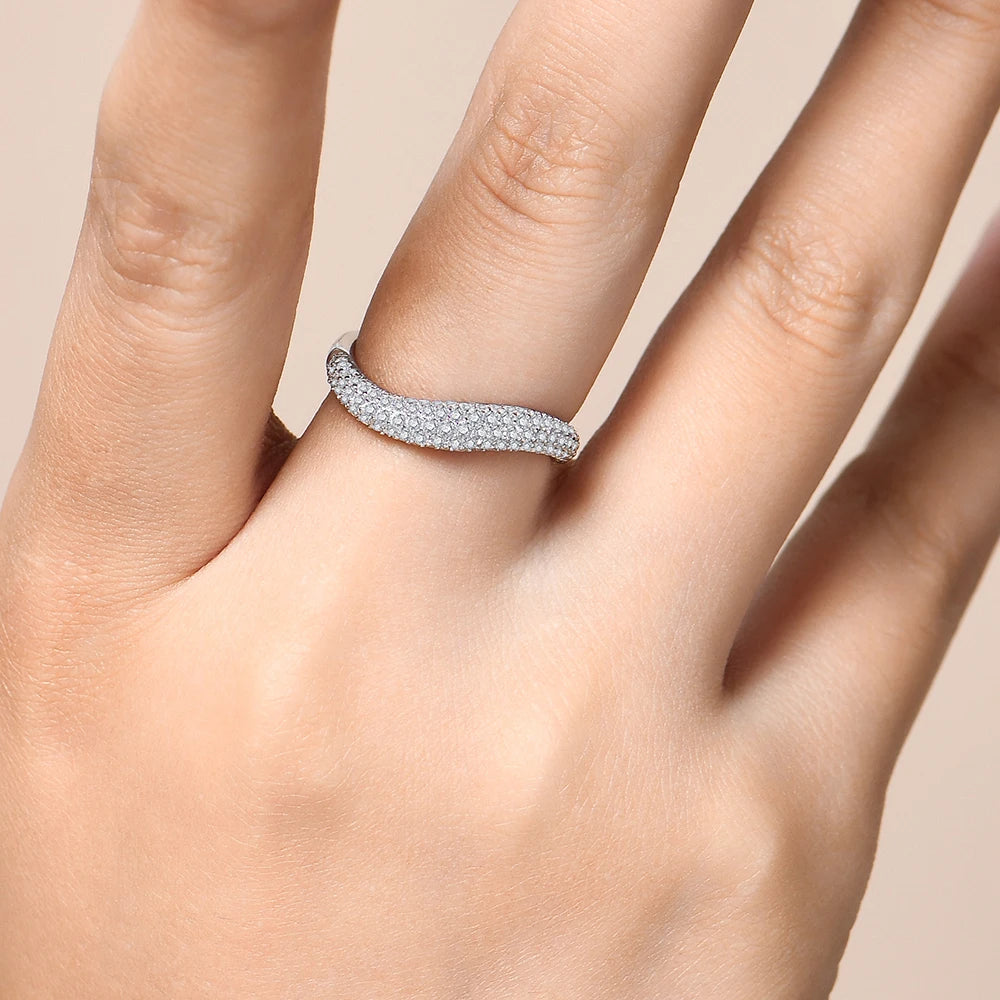 CHARMING Fashion S925 Sterling Silver Engagement Classic Moissanite Diamond Ring for Women Men Real Jewelry With Certificate
