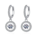1CT Moissanite Drop Earring for Women Diamond Beating Heart Earring 100% S925 Sterling Silver White Gold Plated Jewelry