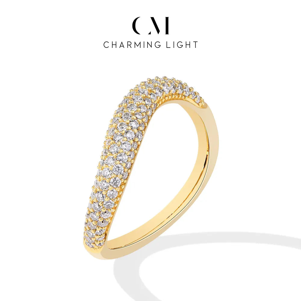 CHARMING Fashion S925 Sterling Silver Engagement Classic Moissanite Diamond Ring for Women Men Real Jewelry With Certificate