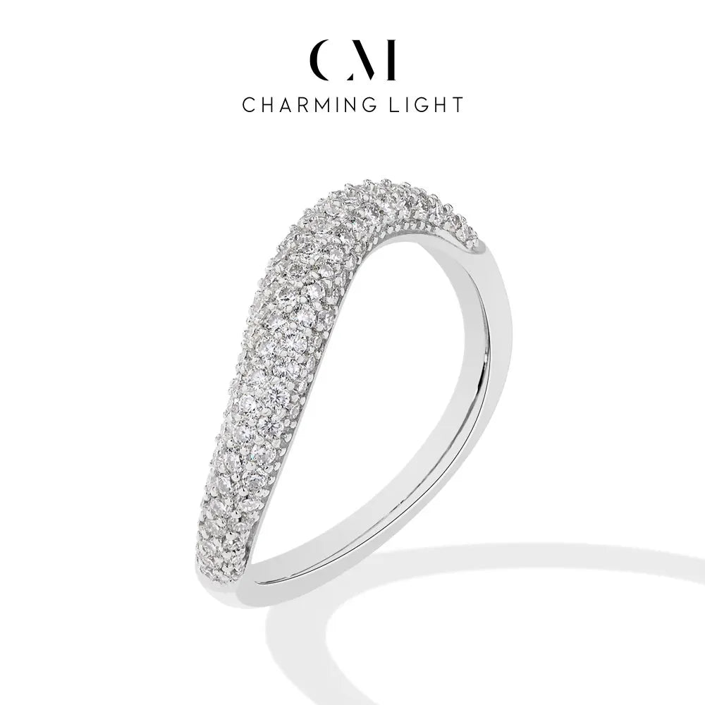 CHARMING Fashion S925 Sterling Silver Engagement Classic Moissanite Diamond Ring for Women Men Real Jewelry With Certificate
